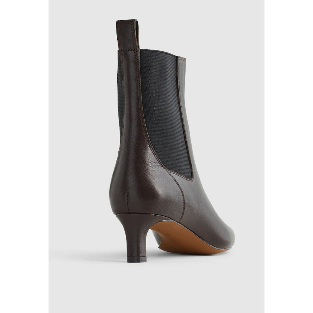 Madewell Dimes Chelsea Boots 7 Brown NWT Leather Ankle Booties Heel NX443 - Picture 4 of 6